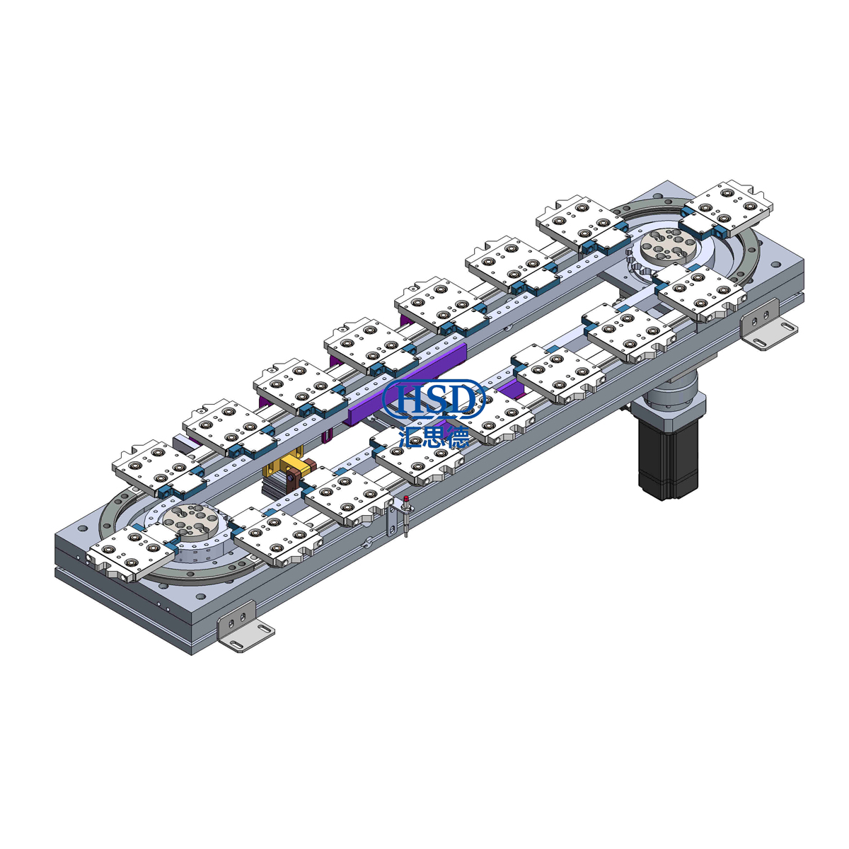 椭圆型材链条环形导轨运送线16工位4定位循环线模子