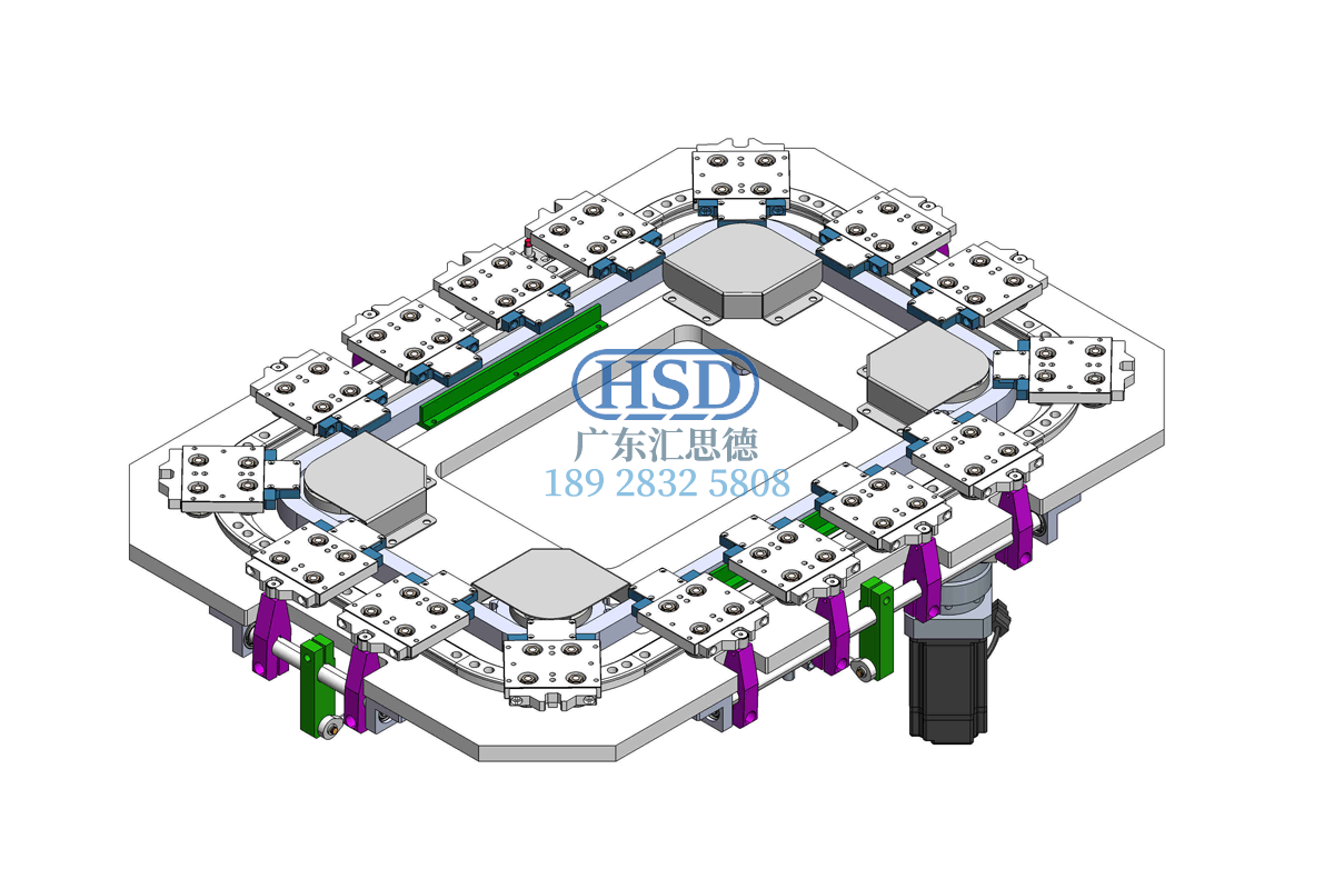 环形导轨运送线16工位12定位矩形底板链条循环线模子(图2)